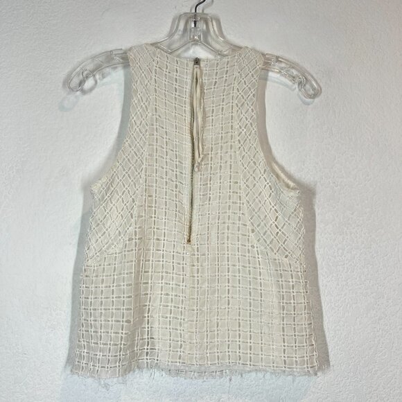 Rag and Bone Blouse Top White Silk Tank Neutral Small - Picture 2 of 8
